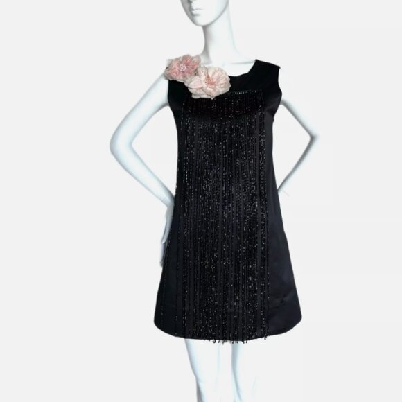 BLUMARINE by ANNA MOLINARI 90's Vintage Beaded Shift Dress - Picture 3 of 8